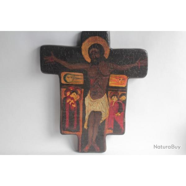 Icne orthodoxe peinte Croix Crucifixion Balkans