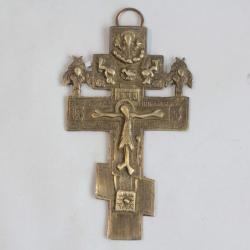 Croix orthodoxe russe bronze XVIIIe - XIXe siècle