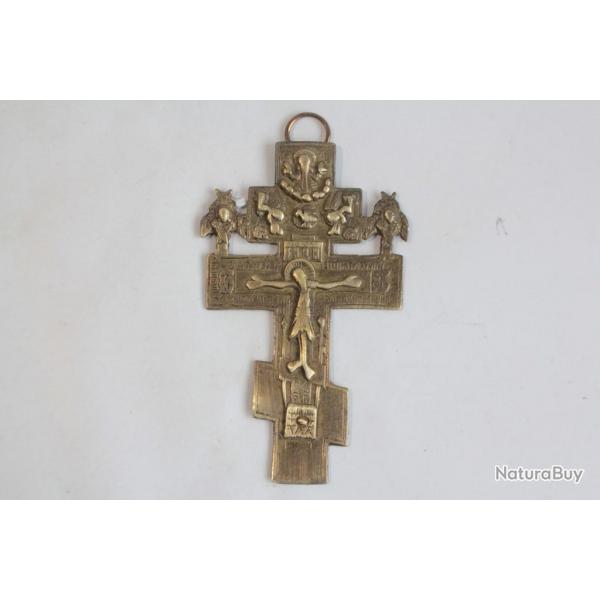 Croix orthodoxe russe bronze XVIIIe - XIXe sicle