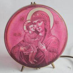 Lampe veilleuse verre multicouche Vierge à l'enfant