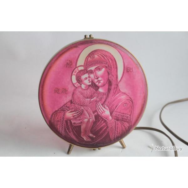 Lampe veilleuse verre multicouche Vierge  l'enfant