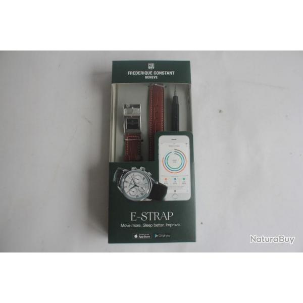 FREDERIQUE CONSTANT Bracelet connect e-Strap cuir marron 22 mm