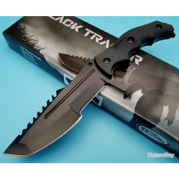 Couteau Rite Edge Tactical Tanto Lame Acier Inox Blackwash Manche ABS Etui Nylon