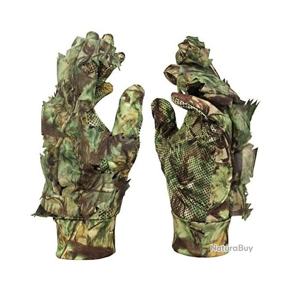 Gants de Camouflage 3D pour la Chasse, Combinaison Woodland