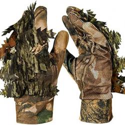 Gants De Camouflage Chasse, 3D Feuille Ghillie Gants de Camouflage