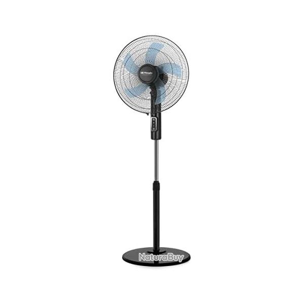 Ventilateur sur Pied Noir  45 W de puissance Hauteur rglable jusqu' 128 cm 3 vitesses