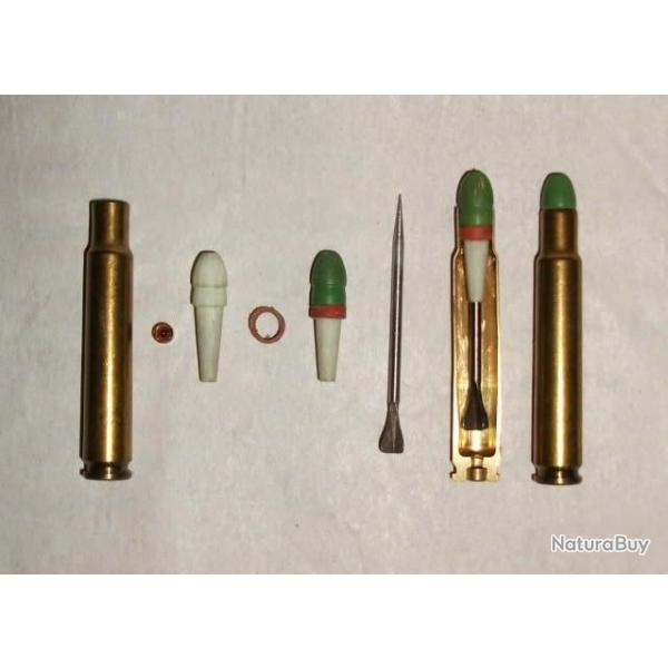5.6 x 43.8 US SPIW XM216 Flechette - USA Vietnam - marquage : W C C 6 3 - base troite