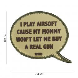 Patch 3D PVC I play Airsoft (101 Inc) Désert