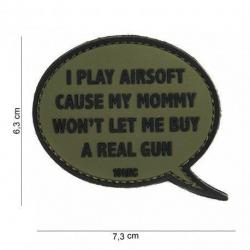 Patch 3D PVC I play Airsoft (101 Inc) OD