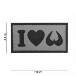 Patch 3D PVC I love Boobies (101 Inc) Wolf Grey