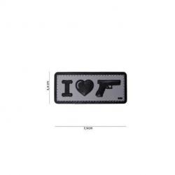 Patch 3D PVC I love my Gun (101 Inc) Wolf Grey