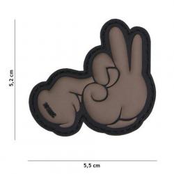 Patch 3D PVC Finger Fuck (101 Inc) Wolf Grey