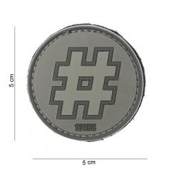 Patch 3D PVC Hashtag (101 Inc) Wolf Grey