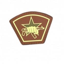 Patch 3D PVC Russie étoile et poing (101 Inc) Marron