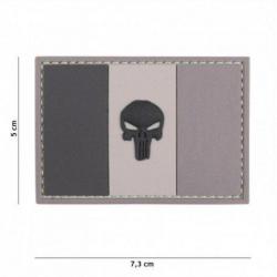 Patch 3D PVC Drapeau France Punisher (101 Inc) Gris