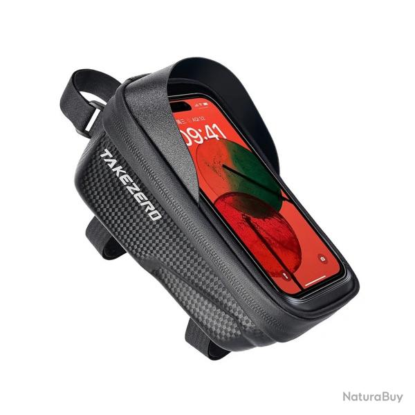 Sacoche Cadre Vlo tanche avec Support Tlphone 6,8" cran Tactile Coque Rigide et Pare-soleil