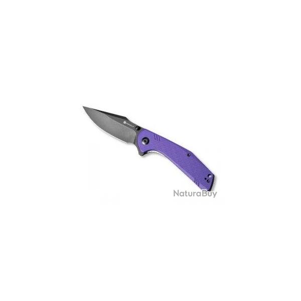 Couteau sencut ACTIUM mauve lame acier D2 finition  blackwash  avec  flipper  + pochette