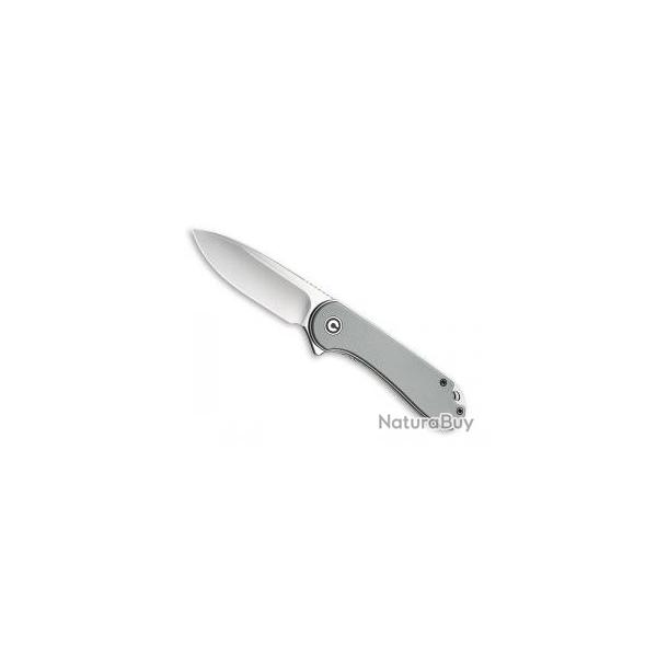 Couteau civivi ELEMENTUM gris lame acier D2 satin avec  flipper  + pochette