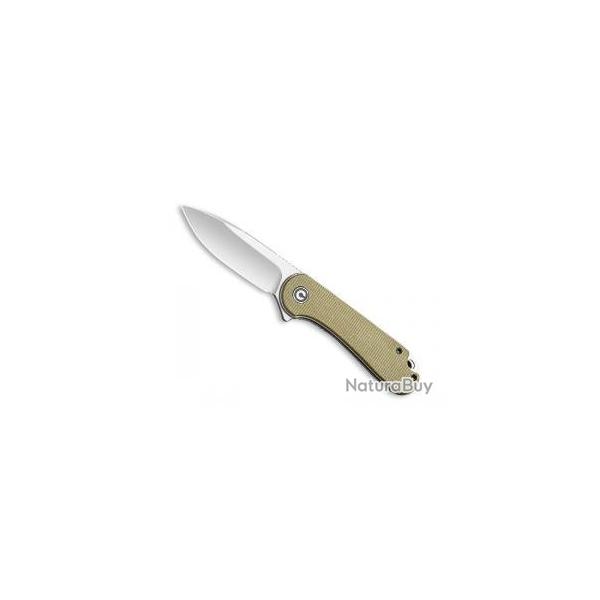 Couteau civivi ELEMENTUM vert olive lame acier D2 satin avec  flipper  + pochette