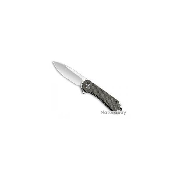 Couteau civivi ELEMENTUM vert fonc lame acier D2 satin avec  flipper  + pochette