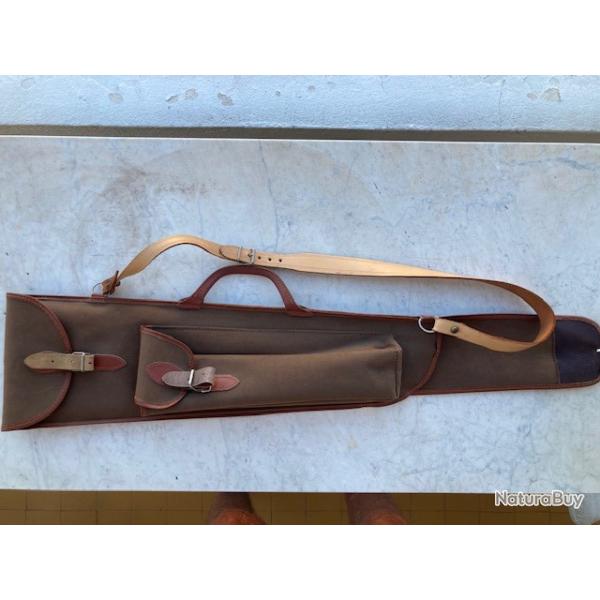 Housse toile et cuir pour X 51 Bis avec 3 compartiments pour crosse , canon et lunette