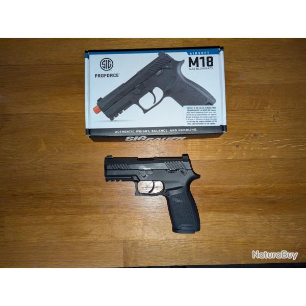 Airsoft 6 mm Sig Sauer proforce M18 P320 noir excellent tat