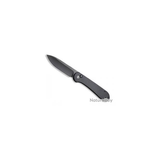 Couteau civivi BUTTON LOCK ELEMENTUM lame acier 14C28N finition stonewashed  + pochette