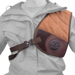 Épaulière anti-recul en cuir gaucher - marron - LIVRAISON GRATUITE
