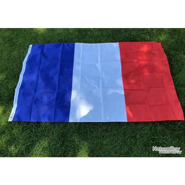 Drapeau franais avec oeillets 150x90 cm - LIVRAISON GRATUITE