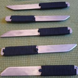 Lot de 6 couteaux training en aluminium robuste ne coupe pas extrémités arrondis