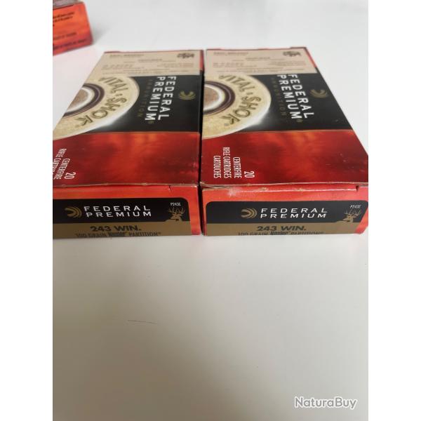 Balles fdral 243win nosler partition 100gr
