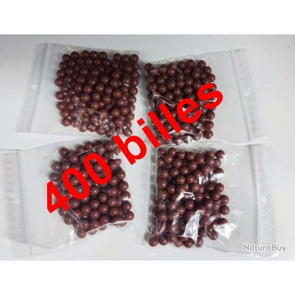 400 billes d'argile biodgradables - Diamtre 9 mm pour lance pierre.