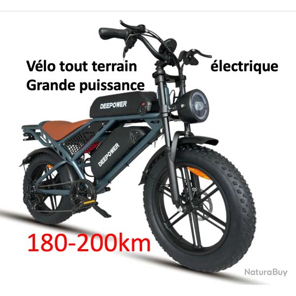 Vlo  lectrique tout terrain  et montagne puissant 1000 W double batterie homologu UE 180-200 KM