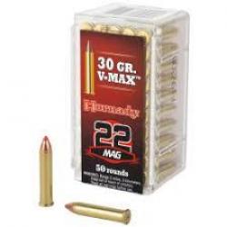 Boite de munition Hornady 22 Magnum V-MAX 30GR