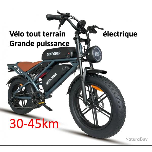Vlo lectrique Tout terrain SQ7 puissance 1000w 13 AH Lithium double batterie 3autonomie 30-45 KM
