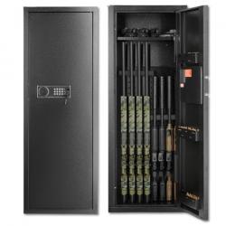 Armoire à 8 fusils - Clavier Numérique et Clés, système d'alarme, avec étagère amovible