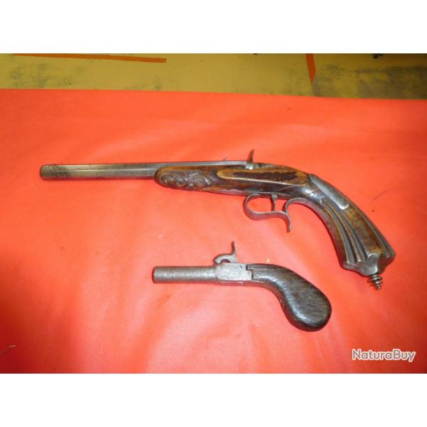 Lot de 2 pistolet poudre noire , vendu en l'tat , Sans Prix de Rserve