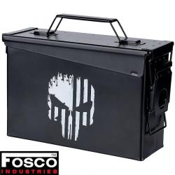 Boîte munitions airsoft étanche Punish Skull acier cal. 30mm