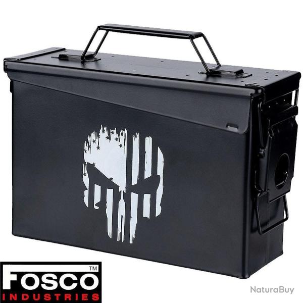 Bote munitions airsoft tanche Punish Skull acier cal. 30mm