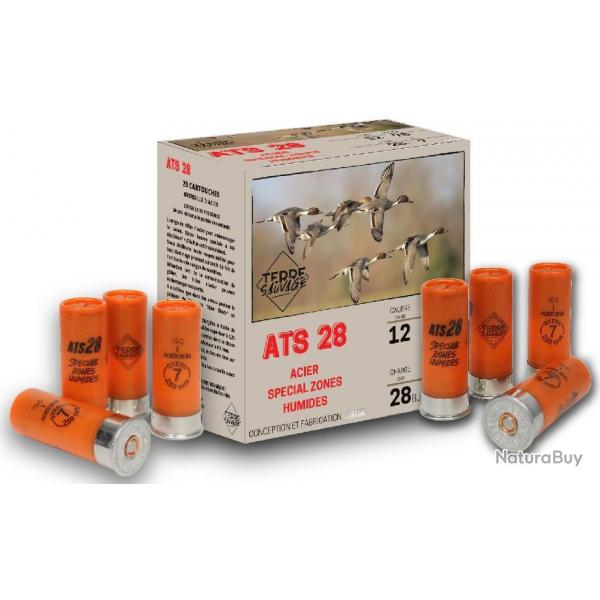 Cartouches ATS28 - Cal.12/70 - 28gr acier BJ - lot de 25 cartouches - standard - PRIX MINI