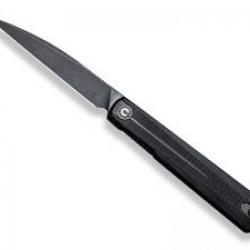 Couteau civivi CLAVI lame Wharncliffe acier Nitro-V finition blackwash avec front flipper +pochette