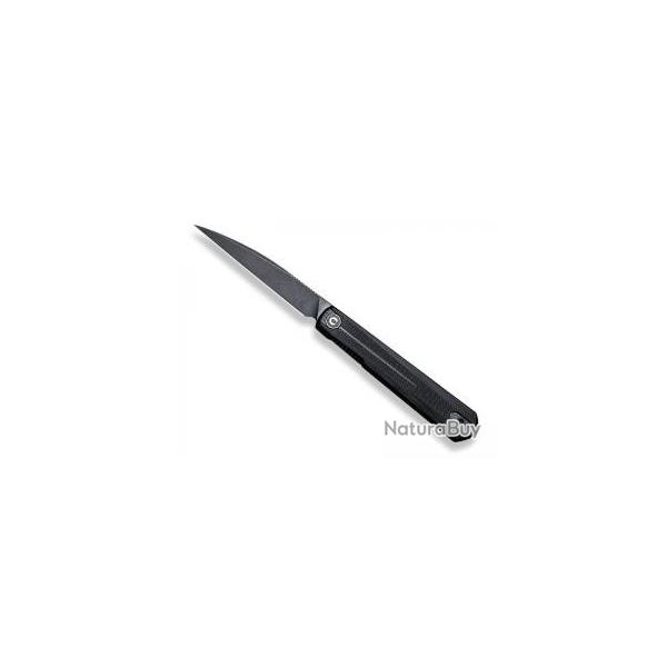 Couteau civivi CLAVI lame Wharncliffe acier Nitro-V finition blackwash avec front flipper +pochette