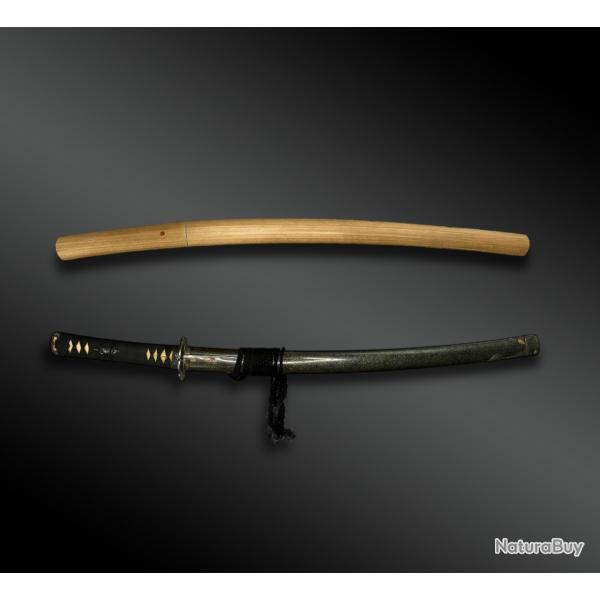SABRE appel Wakizashi sign Echigo no kami Kanesada en shirasaya avec koshirae - Japon - XVIIme