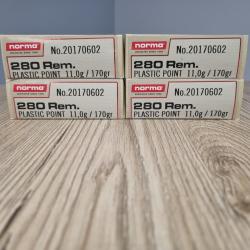 LOT MUNITIONS NORMA 280Remington  PPDC 170gr