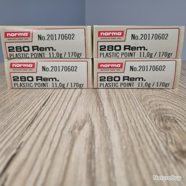 LOT MUNITIONS NORMA 280Remington  PPDC 170gr