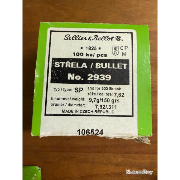 Ogives 311 sellier bellot 150 grains sp
