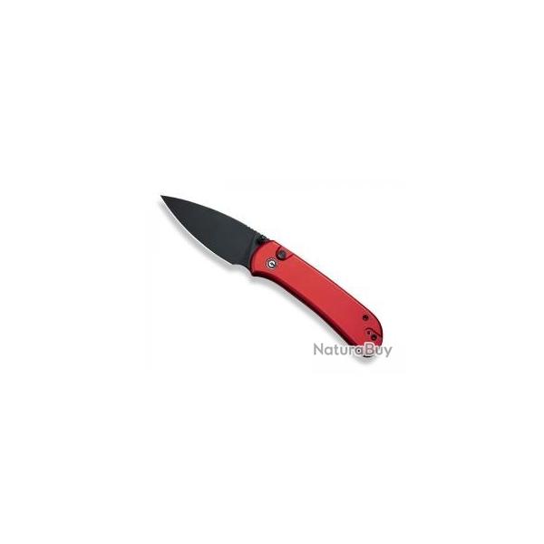 Couteau civivi  QUBIT rouge lame acier 14C28N finition  blackwash  + pochette