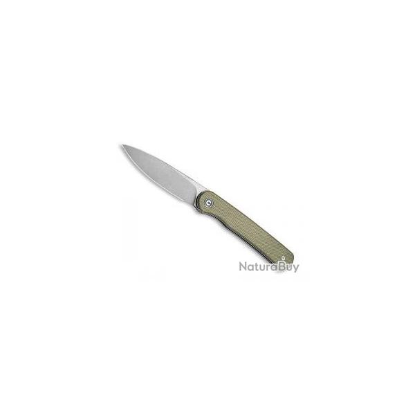 Couteau civivi STYLUM vert olive lame acier 10Cr15CoMoV finition  stonewashed  + pochette