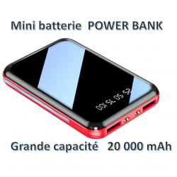 20000 mAh Mini batterie externe chargeur Portable Ecran miroir LED Powerbank numérique