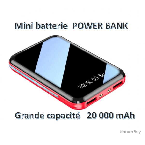 20000 mAh Mini batterie externe chargeur Portable Ecran miroir LED Powerbank numrique